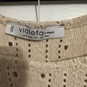 Mango Violeta Cream Knit Top